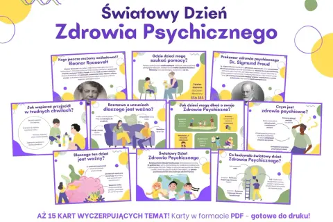 Jak dbać o zdrowie psychiczne - plakat z praktycznymi poradami